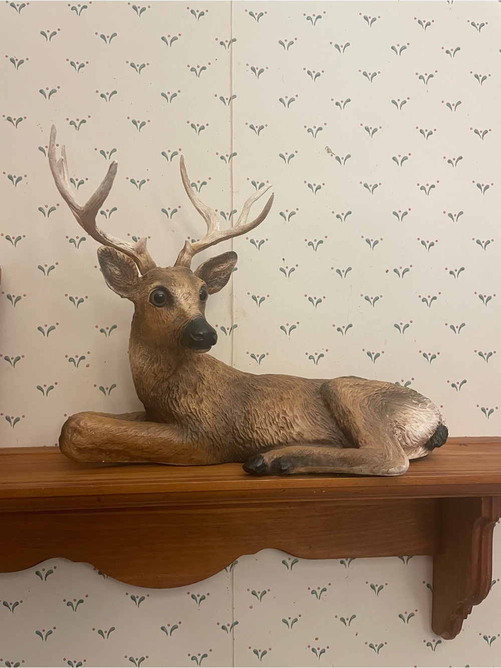Rustic Brown Deer Figurine with Antlers - Home interiors